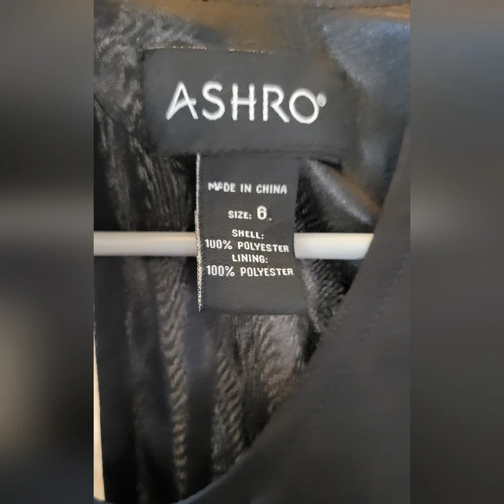 Size 6  Ashro Black White Formal Church Wedding Party Addae Flowy Gown Dress - Picture 4 of 4